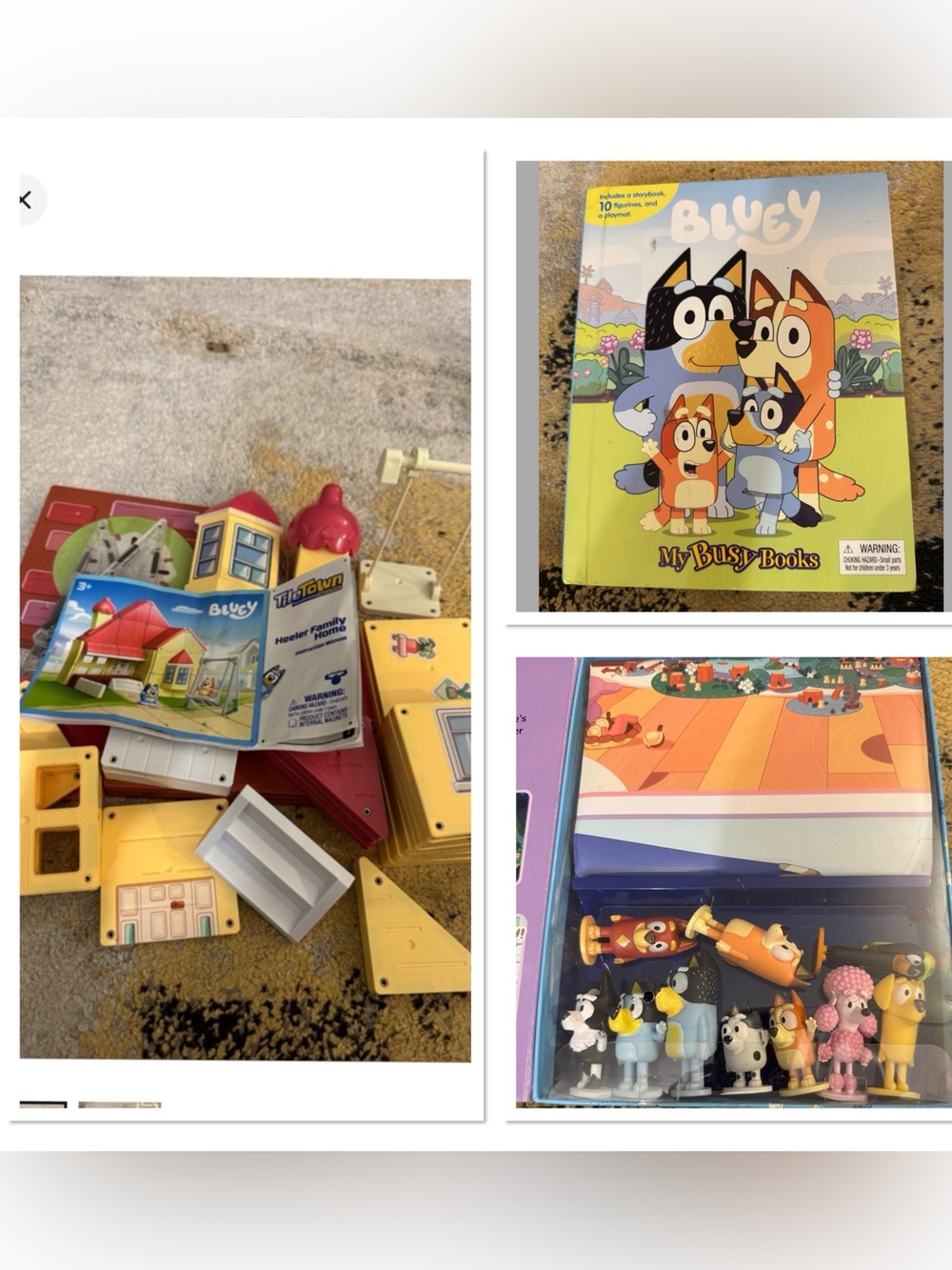 Tile Town Magnetic Bluey figures Family Home Magnetic Tile Playset and busy book